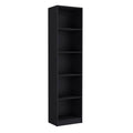 Tuhome Home Xs Bookcase With 5-Tier Shelves And Slim Design -Black