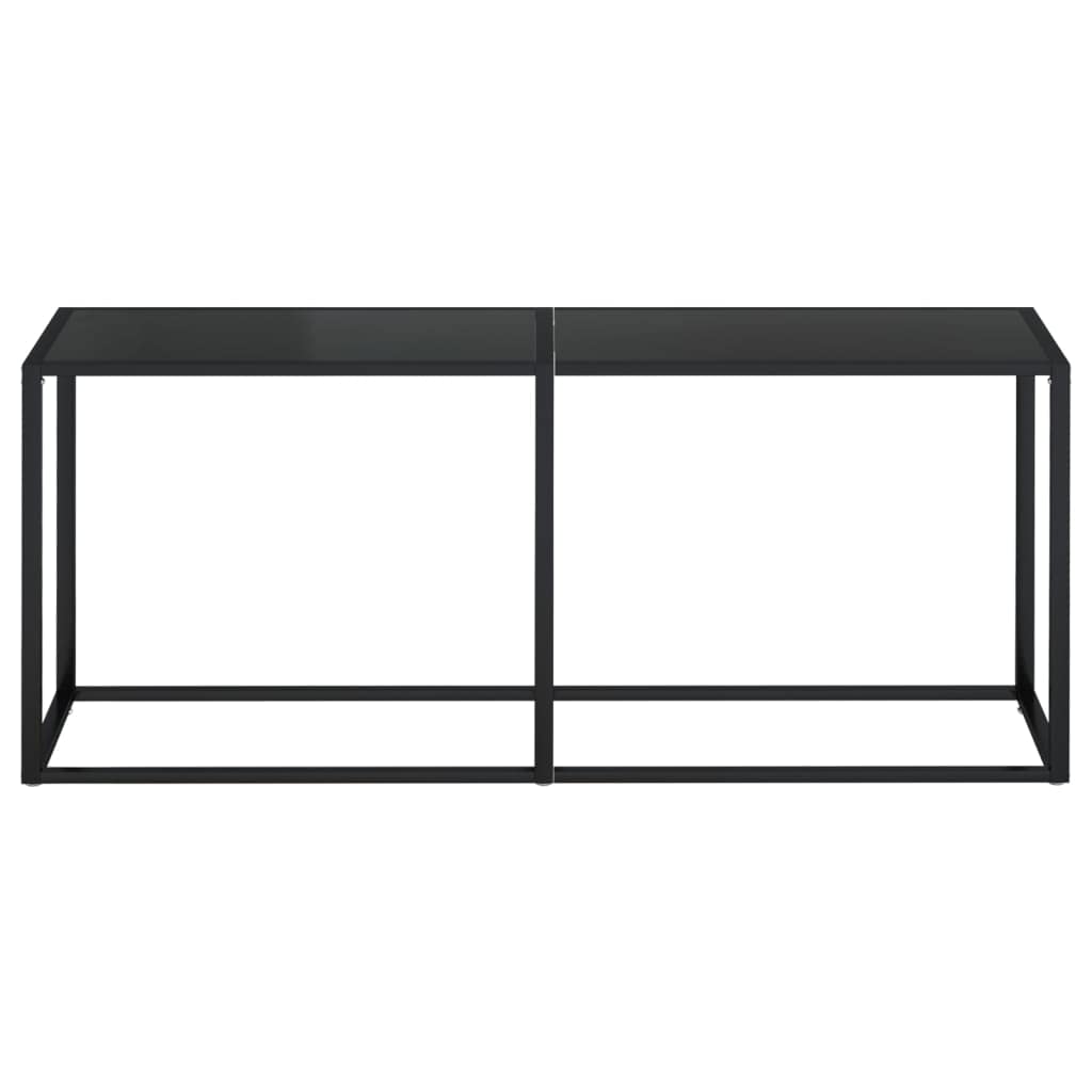 vidaXL Black Tempered Glass Console Table - Thumbnail 2
