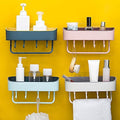 Rivugja Multipurpose Kitchen Bathroom Shelf Wall Mounted Bathroom Kitchen No Drill Storage Rack Super Adhesive Bathroom Shower O