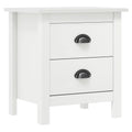 vidaXL Solid Pine Wood Bedside Cabinet in White – Modern Nightstand with 2 Drawers and Scandinavian Style