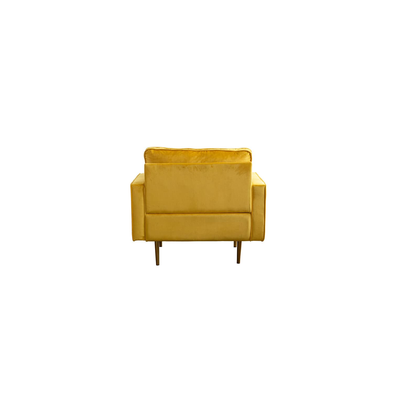 Lilola Home Theo Yellow Velvet Chair with Pillows
