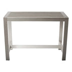 Pangea Home Betty 43x59 Modern Aluminum Large Bar Table in Gray Finish