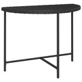 vidaXL Durable Patio Table in Black, Poly Rattan with Steel Frame, Size 39.4'x19.7'x29.5', Suitable for Gardening and Outdoor