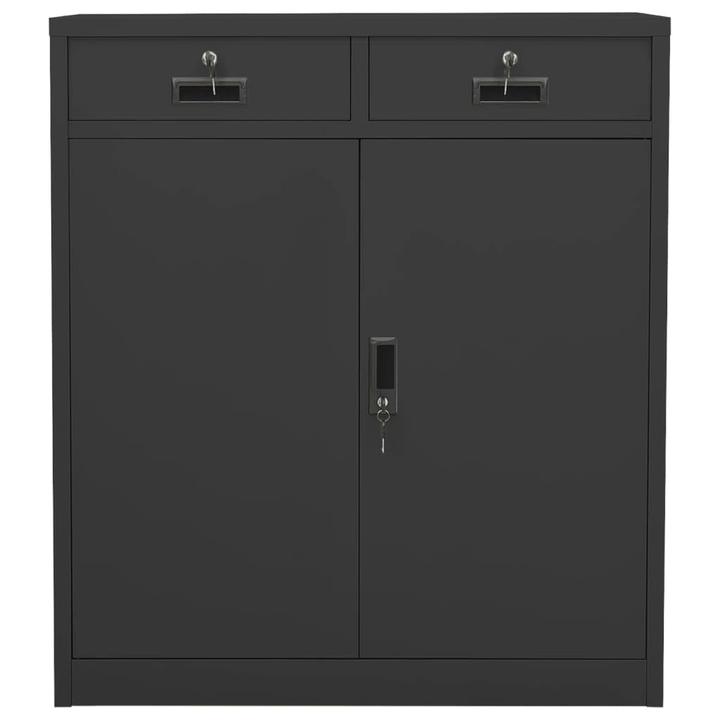 Vidaxl Office Cabinet Home Indoor Locker File Document Adjustable Shelf Lock Office Filing Storage Cabinet Furniture Anthracite 40.2" Steel