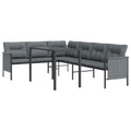 vidaXL Steel Patio Dining Table - Anthracite Outdoor Table with Slatted Design, Durable Material and Sturdy Frame, Ideal for Pat