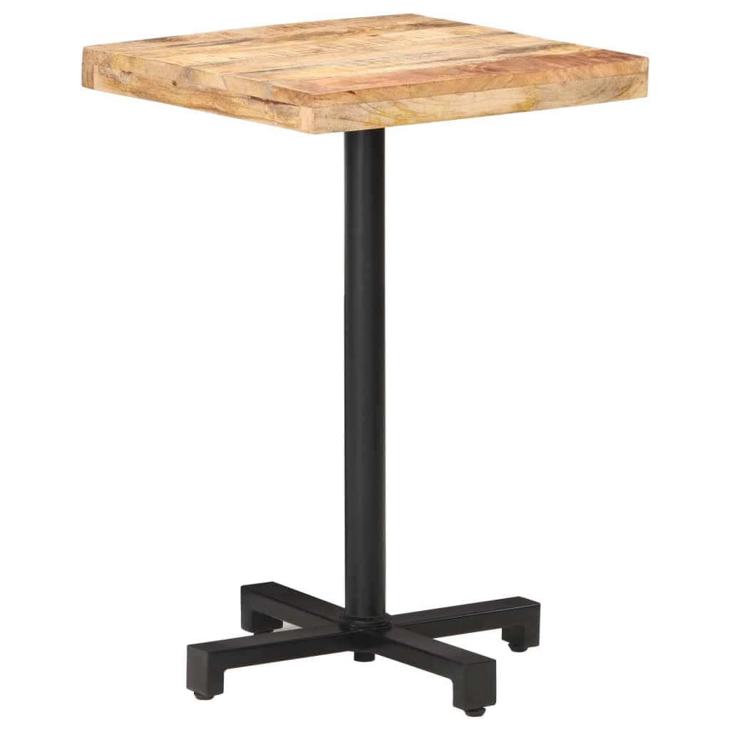vidaXL Industrial-Style Bistro Table, Square Design, Made from Rough Mango Wood with Natural Finish and Sturdy Iron Base, Assembly Required, Dimensions: 19.7&quot; x 19.7&quot; x 29.5&quot;