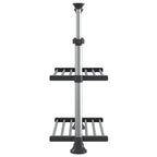 vidaXL Adjustable Kitchen Shelf in Elegant Silver – Sturdy Aluminium Frame Kitchen Rack with Ample Storage Space – User-Friendly and Easy Assembly Required