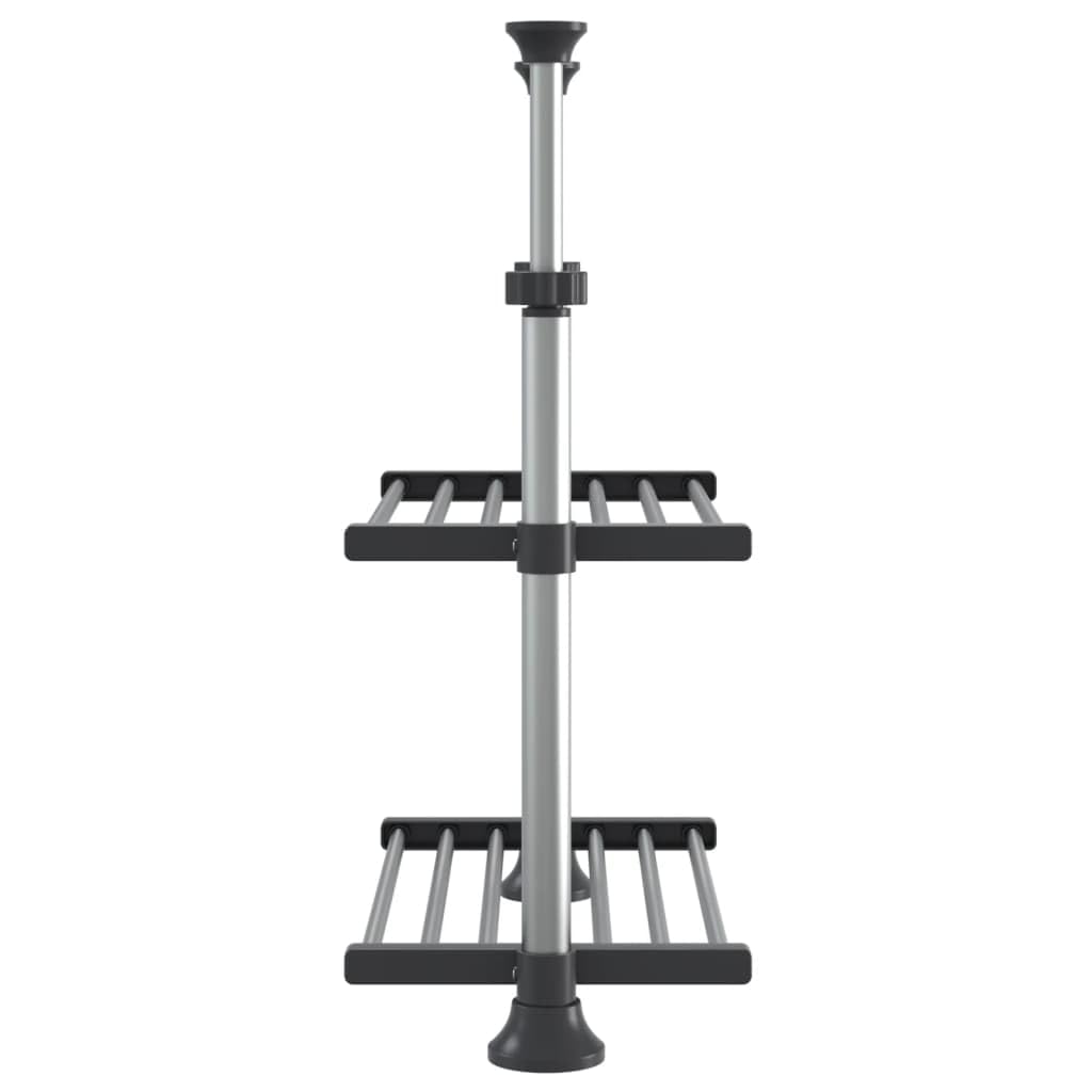 vidaXL Adjustable Kitchen Shelf in Elegant Silver – Sturdy Aluminium Frame Kitchen Rack with Ample Storage Space – User-Friendly and Easy Assembly Required