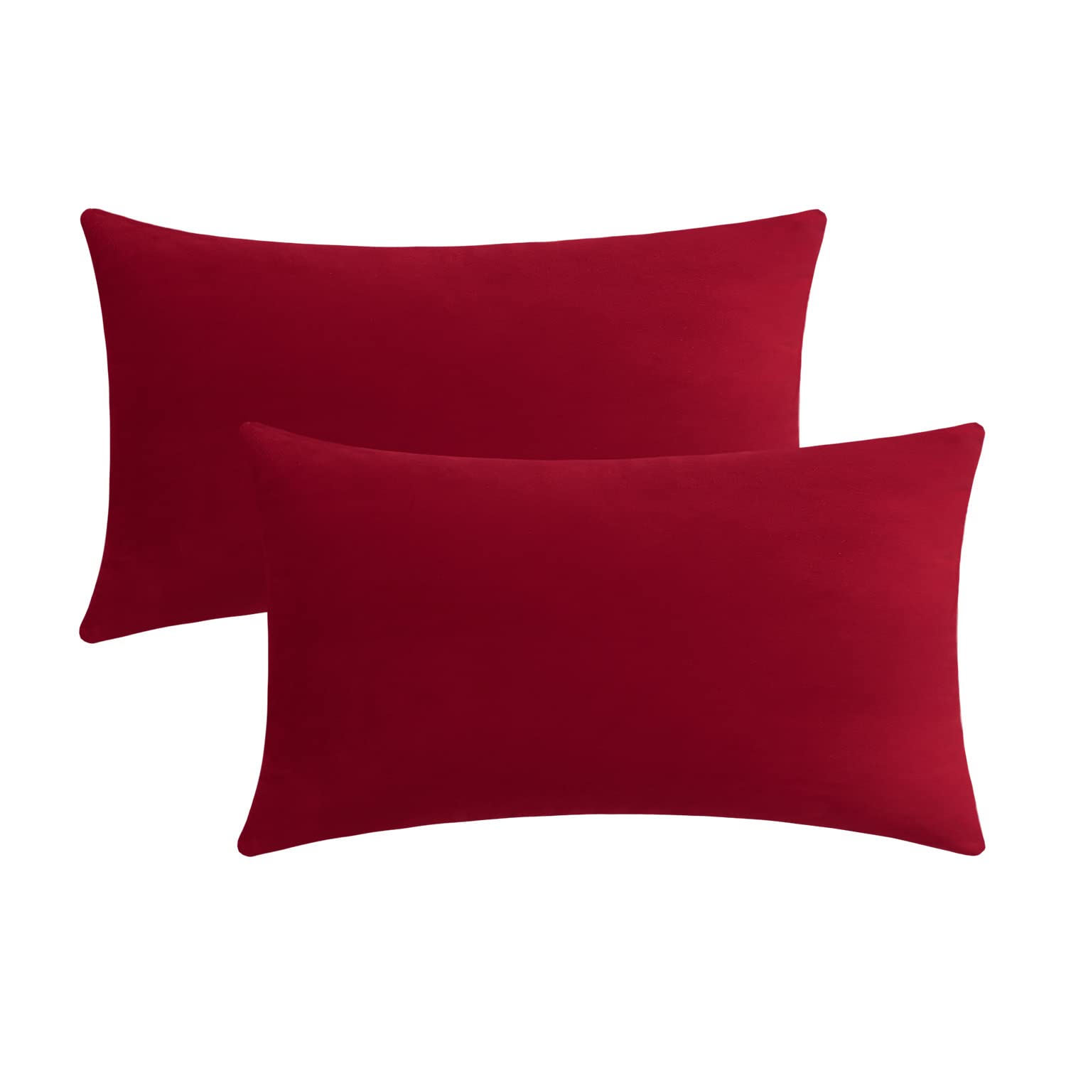 Jeneoo Set Of 2 Comfy Accent Soft Velvet Lumbar Throw Pillow Covers For Sofa Couch, Invisible Zipper Decorative Solid Square Cus