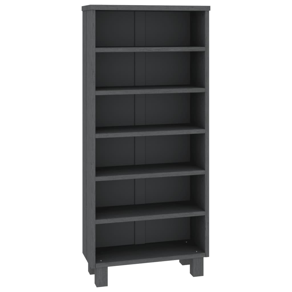 vidaXL CD Cabinet HAMAR - Dark Gray - Versatile Organisation Solution - Multifunctional Storage Unit - Solid Pinewood Structure - Disc Album Collection Storage