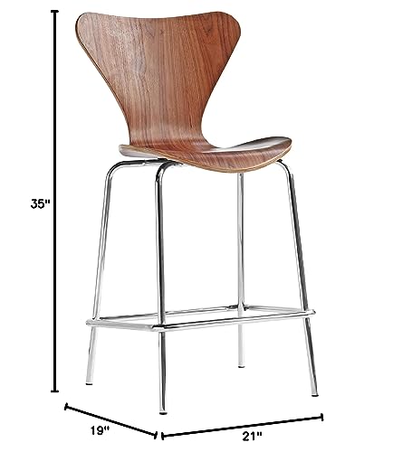 Fine Mod Imports Jays Counter Stool, Walnut