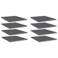 vidaXL Bookshelf Boards Floating Shelf 8 Pcs - High Gloss Gray - Engineered Wood - 15.7" x 19.7" x 0.6" - Versatile & Stylish Storage Solution