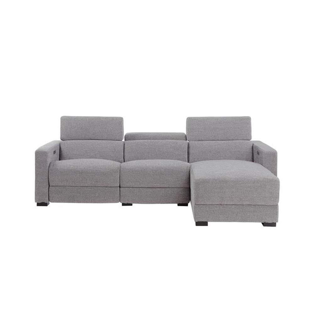 Steve Silver Zara Light Gray Polyester Fabric Power Reclining Sectional