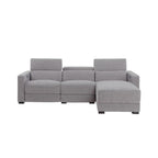 Steve Silver Zara Light Gray Polyester Fabric Power Reclining Sectional
