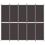 vidaXL 5-Panel Room Divider - Versatile Partition Screen, Easy to Fold & Store, Durable 100% Polyester Fabric, Ideal for Bedroom, Living Room, Modern Brown Design