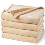 Phf Ultra Soft Fleece Blanket King Size, No Shed No Pilling Luxury Plush Cozy 300Gsm Lightweight Blanket For Bed, Couch, Chair, Sofa Suitable For All Season, 108' X 90', Beige