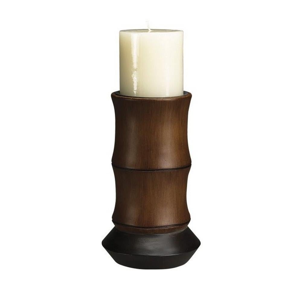 Cal Lighting BO-882SC Tropical/British Colonial Candle Holder from Bamboo Design Collection in Bronze/Dark Finish,