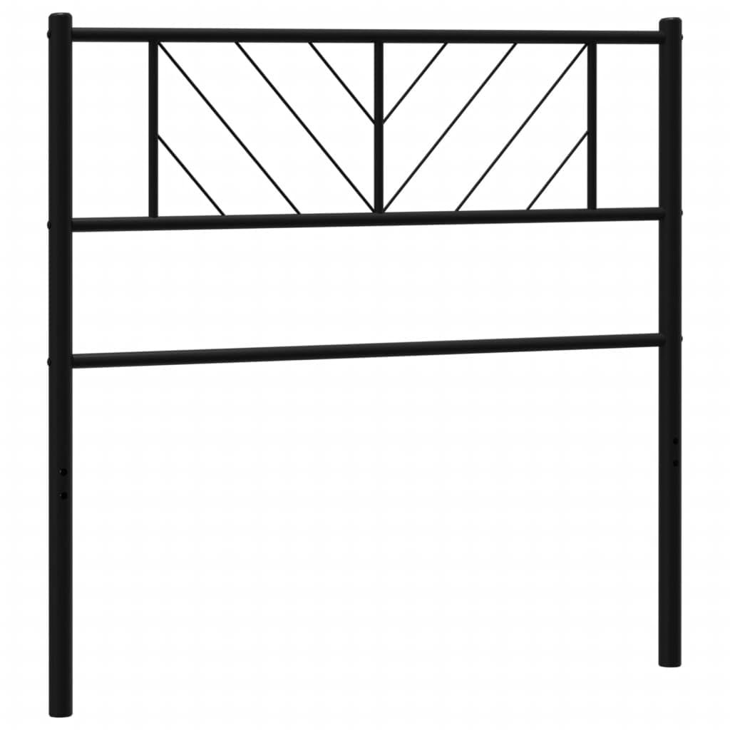 vidaXL Metal Headboard for Bed Frame with 39.4&quot; Mattress, Classic Design, Robust Steel Construction, Black