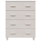 vidaXL HAMAR Sideboard - Solid Wood Pine & MDF - White, 31.1"x15.7"x40.7" - Decorative and Practical Addition to Any Decor, 4 Drawers for Ample Storage