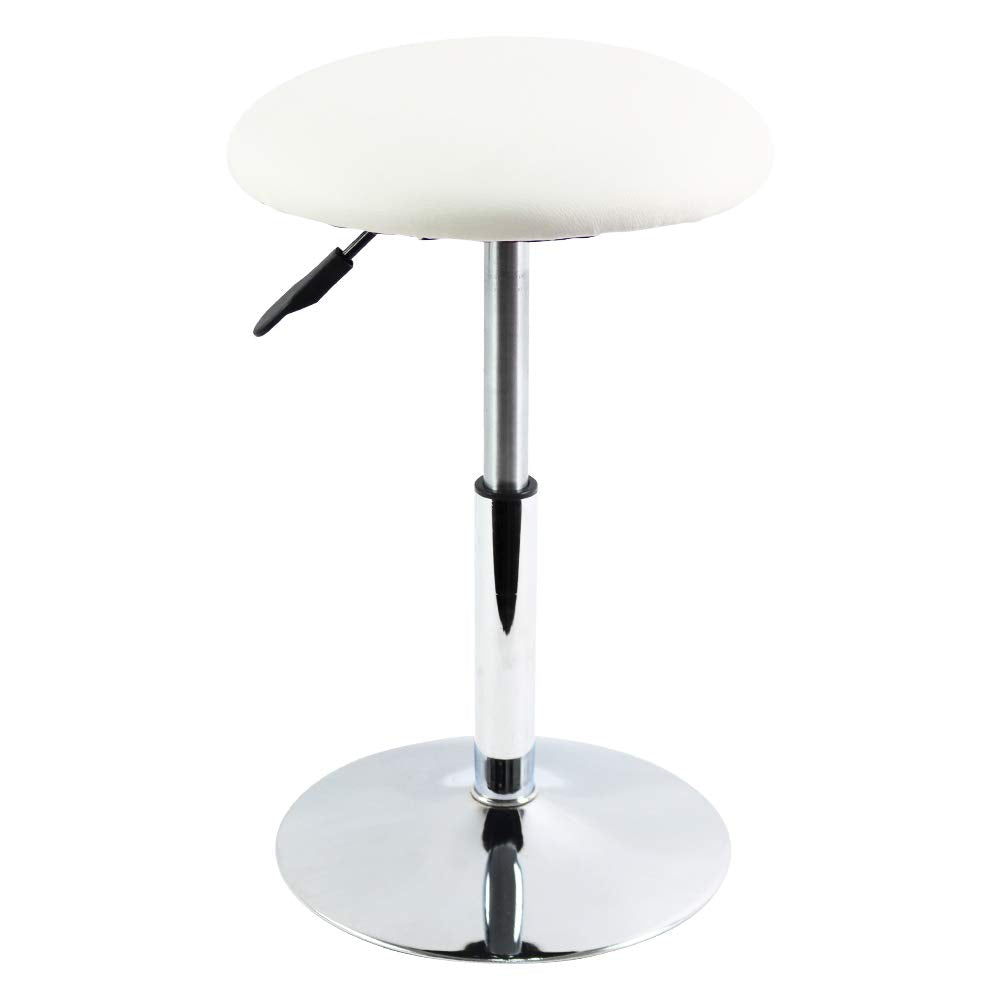 FURWOO Round Vanity Stool Height Adjustable Shop Stools Swivel Office Stool Chair Counter Stool Mini Bar Stool Small White
