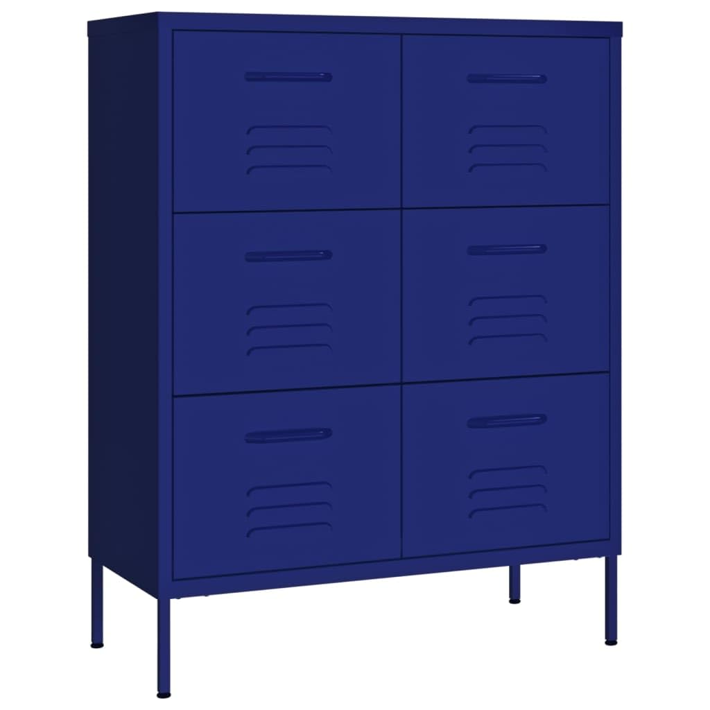 SKM Drawer Cabinet Navy Blue 31.5&quot;x13.8&quot;x40&quot; Steel