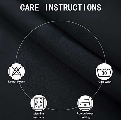 Lemomo 100% Blackout Curtains 52 X 95 Inch/Black Curtains 2 Panels With Black Lining Room Darkening Thermal Insulated Bedroom Cu