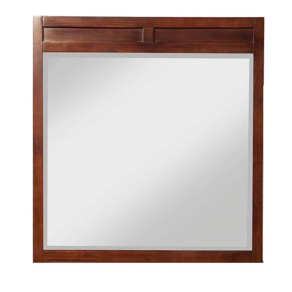 Alpine Furniture Carmel Select Solids And Veneer Dresser Mirror, Cappuccino