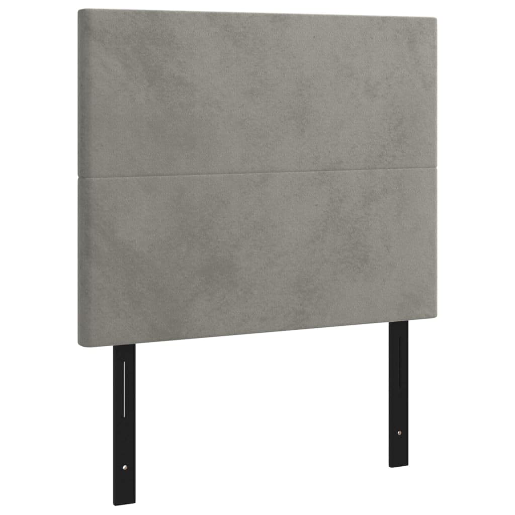 Vidaxl Velvet Light Gray Headboards - 2 Pieces, Classic Design, Easy Installation, Comfortable Foam Filling And Designed To Fit Standard Beds
