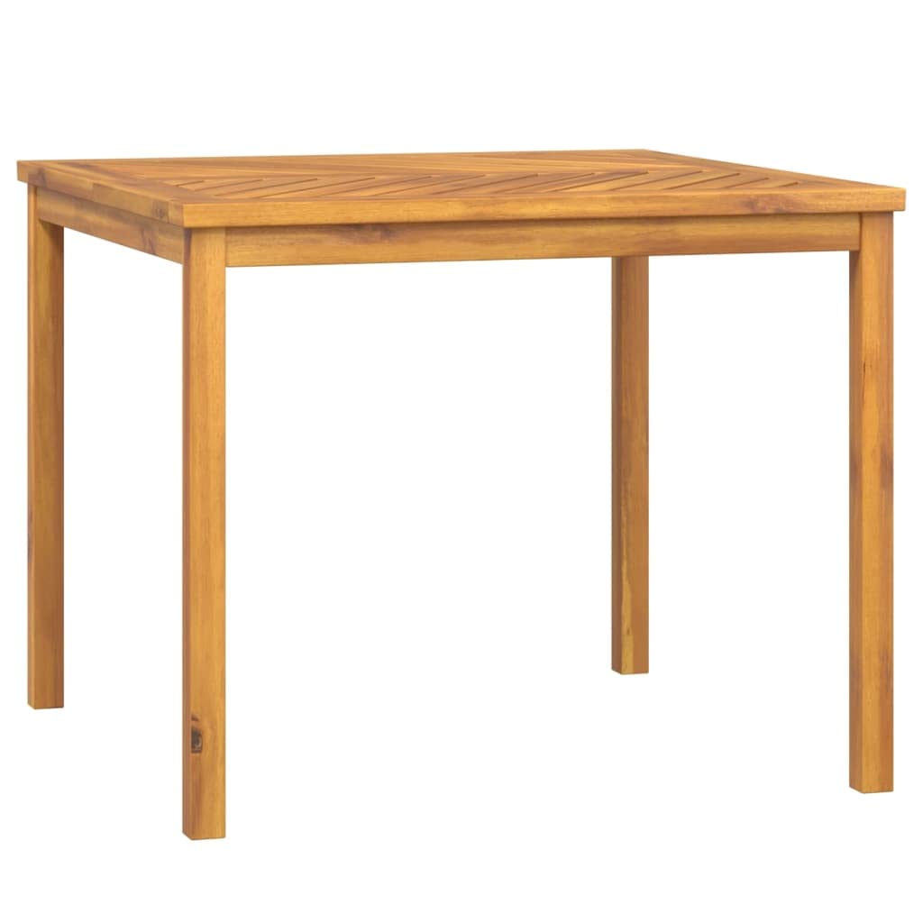 vidaXL Outdoor Dining Table - Solid Wood Acacia - Fishbone Pattern - Square Patio Table - Brown - Stable Wooden Frame - 35.4"x35.4"x29.1"
