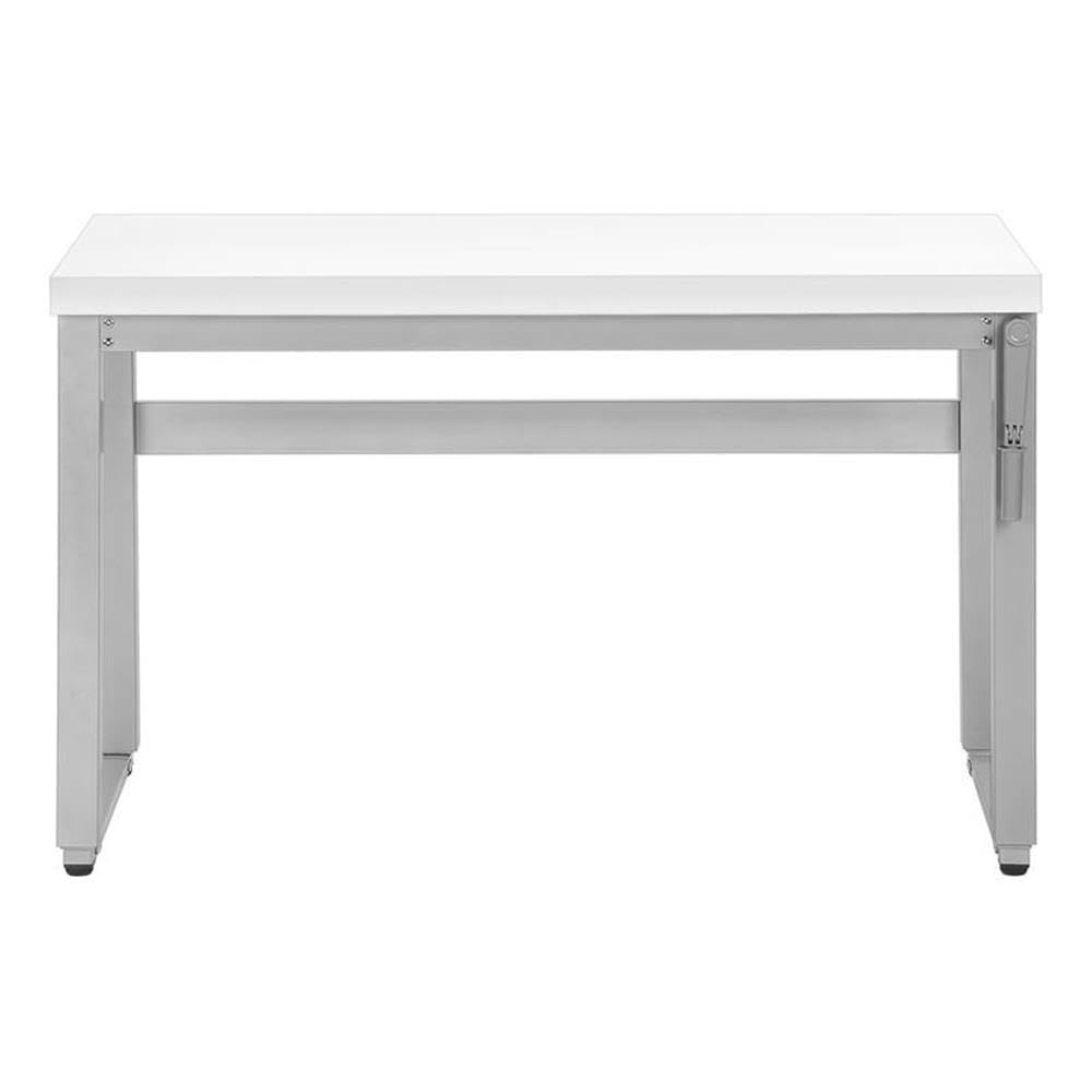 Monarch Specialties 7683 Computer Desk, Home Office, Standing, Adjustable, 48' L, Work, Laptop, Metal, Laminate, Grey, Contemporary, Modern Desk-48 Adj.Height, 47.25'L x 23.75'W x 29.5'H, White/Silver