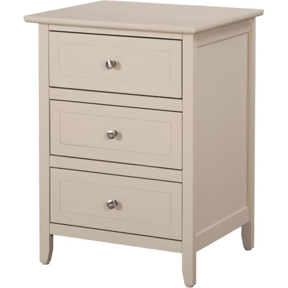 Glory Furniture Daniel Solid Wood 3-Drawer Nightstand In Beige