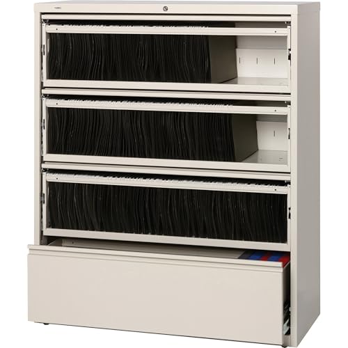 Lorell Llr43514 Receding Lateral File With Roll Out Sleeves, Putty