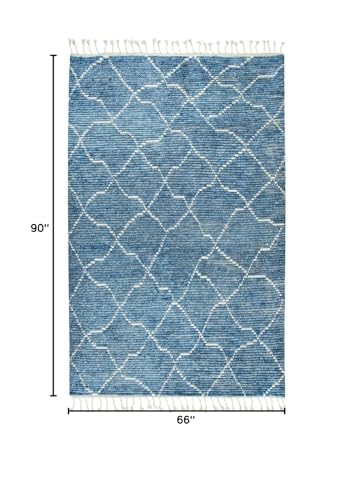 Nile Blue 5'6" X 8'6" Hand-Knotted Rug