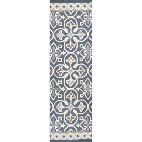 Rizzy Home Alora Decor Lavine 2'6" X 8' Blue/Gray/Natural/Taupe/Gray Hand-Tufted Rug