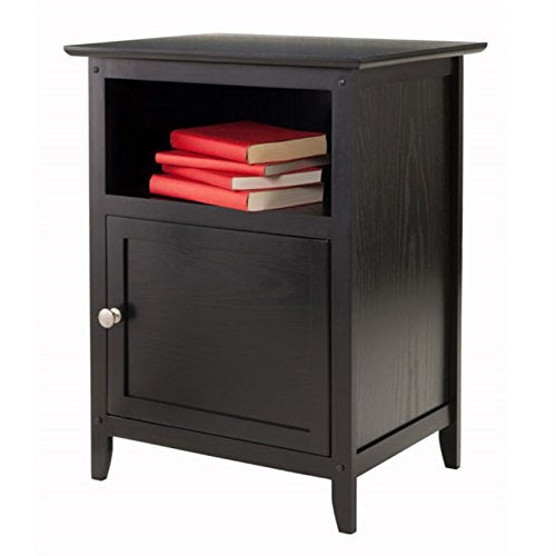 Ergode Claire Curved Nightstand - White | Versatile Bedroom Accent Table | Pull-Out Drawer & Bottom Shelf | (20115-VV)