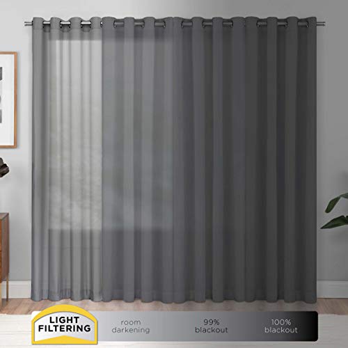 Eclipse Cadenza Microfiber Rod Pocket Panel Pair, Light Filtering Window Curtains, 63 In Long X 40 In Wide, (2 Panels), Navy