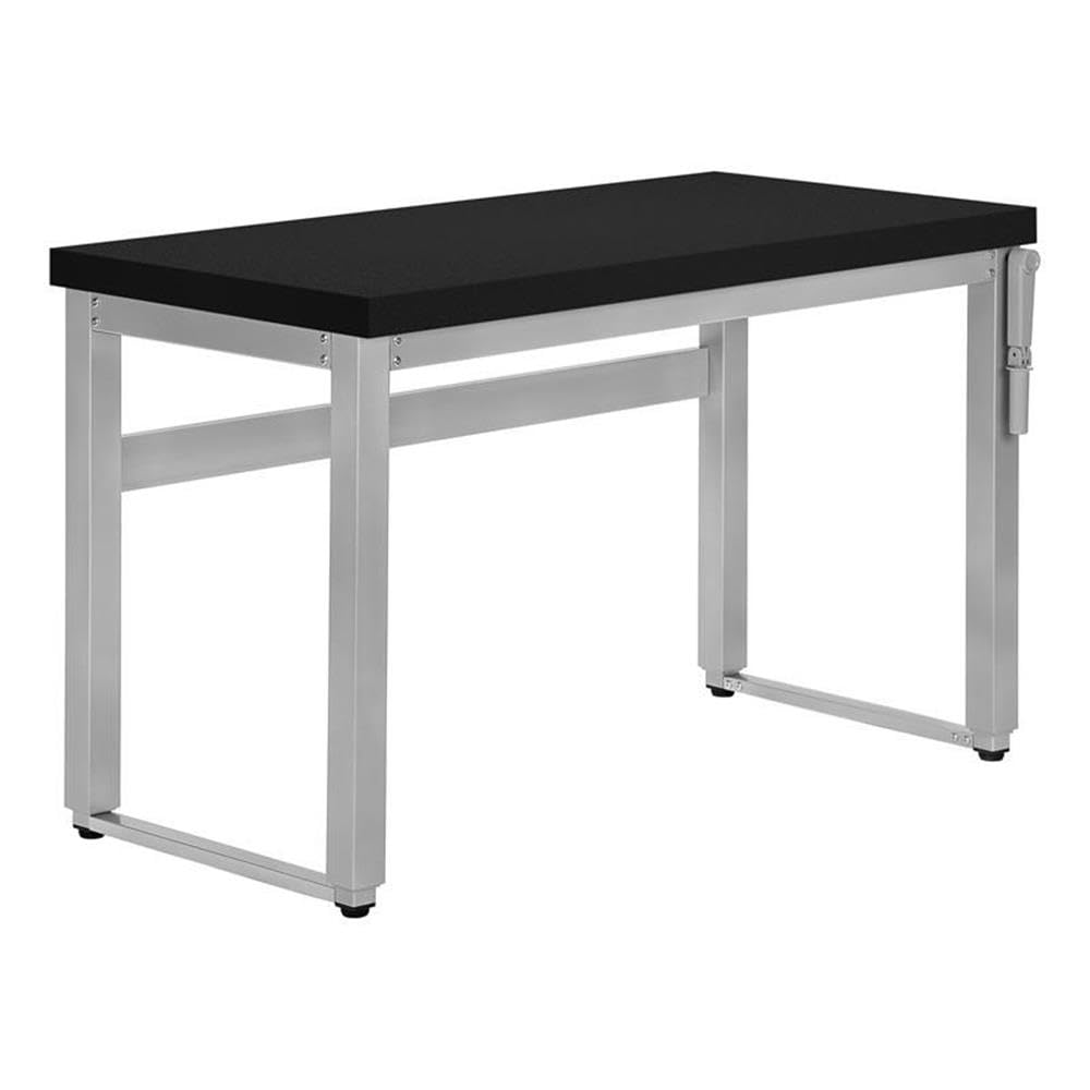 Monarch Specialties 7684 Computer Desk, Home Office, Standing, Adjustable, 48&quot; L, Work, Laptop, Metal, Laminate, Grey, Contemporary, Modern Desk-48 Adj.Height, 47.25&quot;L x 23.75&quot;W x 29.5&quot;H, Black/Silver