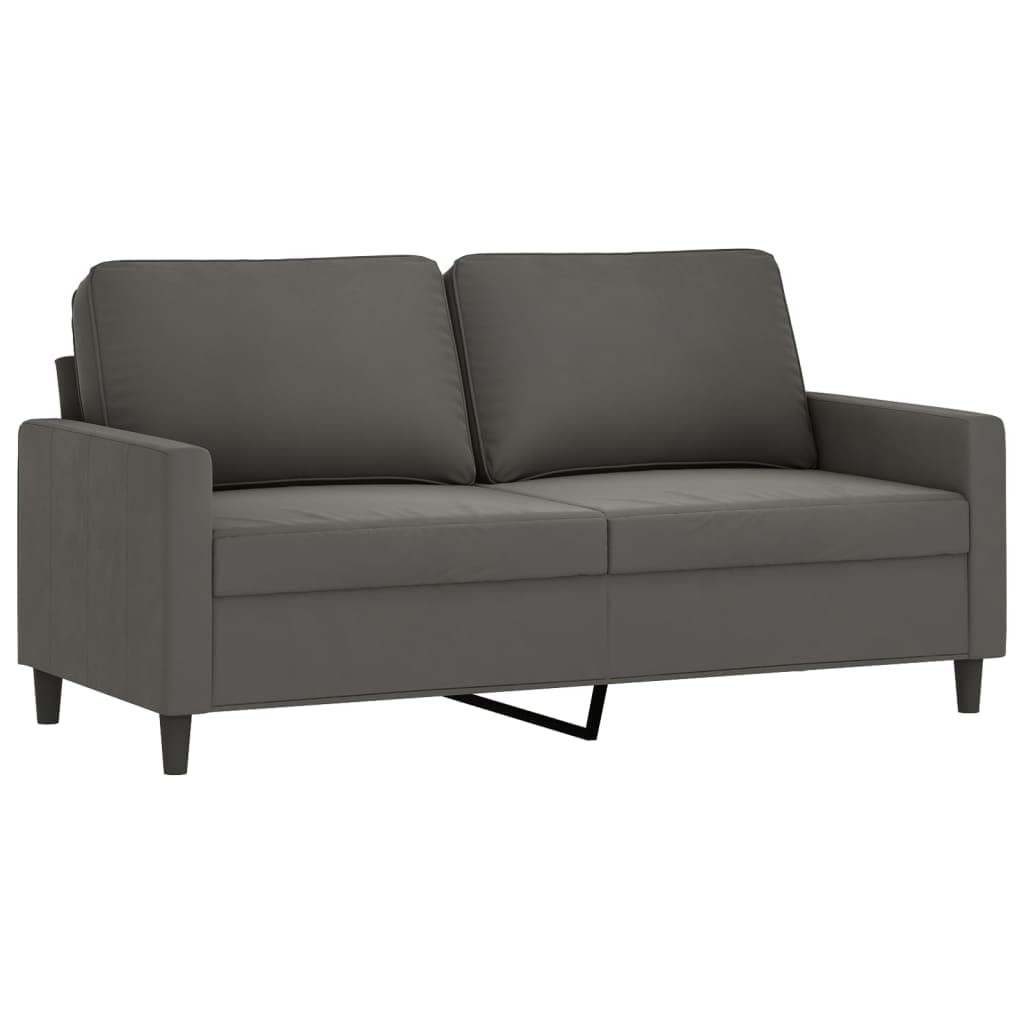 Vidaxl Modern 2-Seater Sofa In Dark Gray Velvet - Comfortable And Durable Lounge Couch With Sturdy Metal Frame And Padded Seats