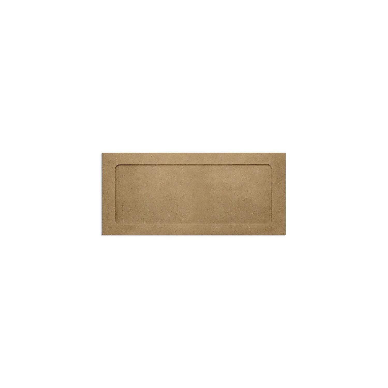 Luxpaper #10 Business Full Face Window Envelopes | Peel & Press | 4 1/8' X 9 1/2' | Grocery Bag Brown | 70Lb. Text | 50 Qty