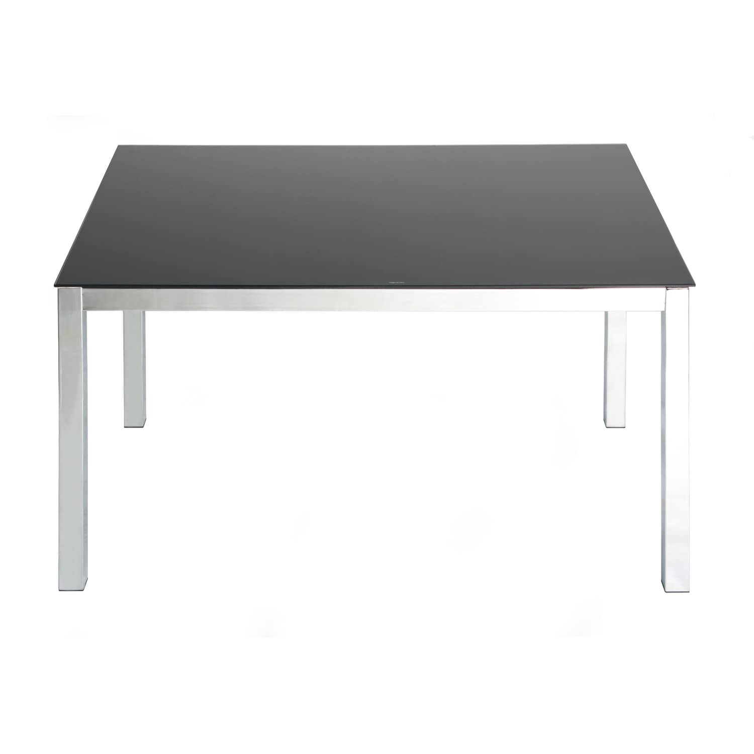 Better Home Products Elliott Chrome Metal Frame Black Tempered Glass Table