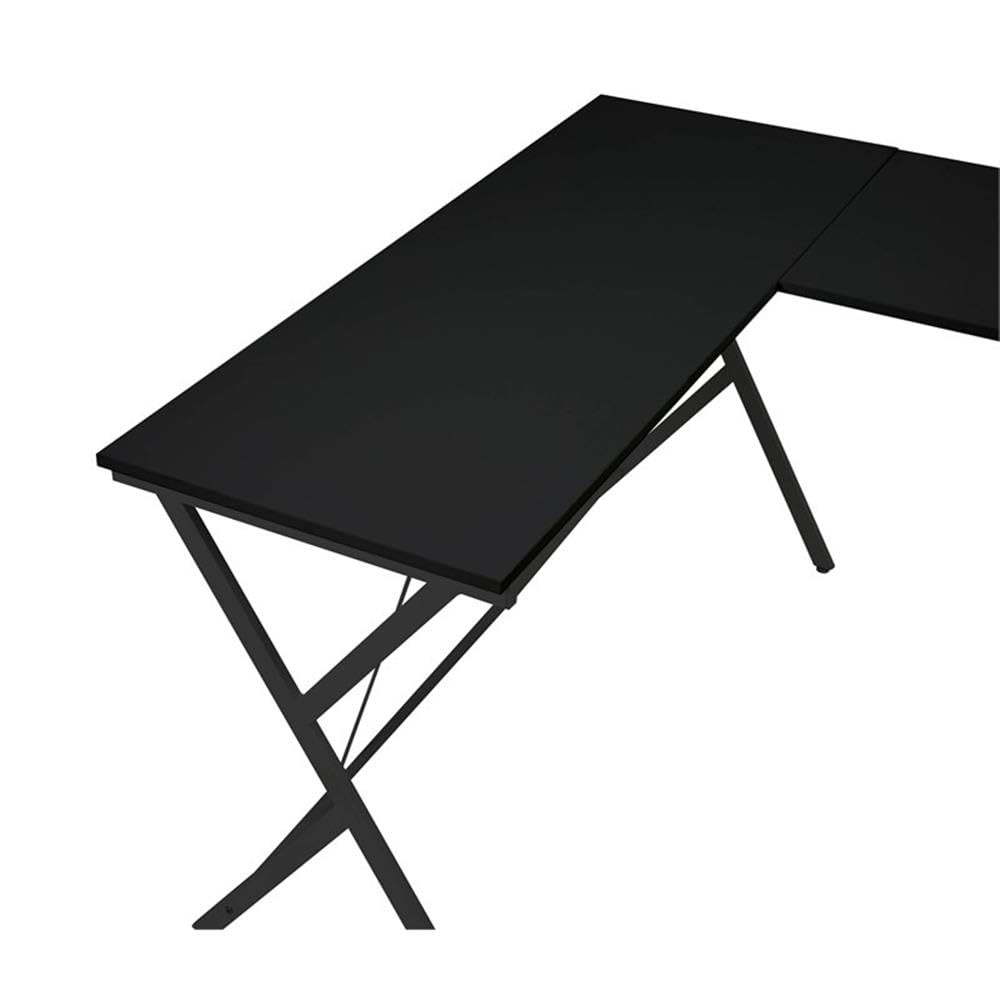 Acme Demas Wooden Top Computer Desk with Computer Holder in White and Black