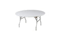 Kwik-Covers 60' Round Fitted Plastic Table Covers, Bundle Of 5 (White)