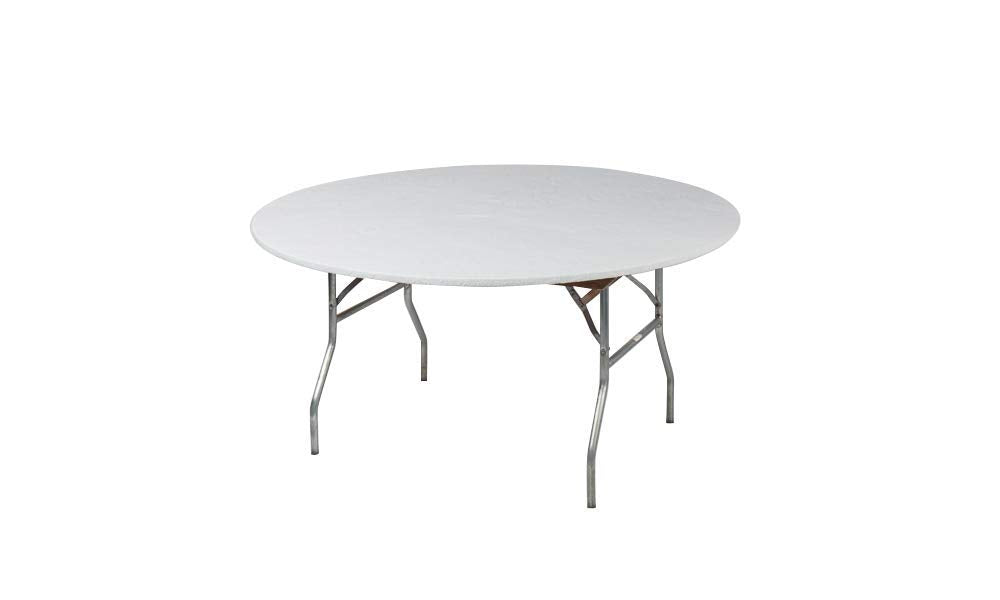 Kwik-Covers 60' Round Fitted Plastic Table Covers, Bundle Of 5 (White)