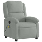 vidaXL Massage Recliner Chair for Living Room, Adjustable Recliner with 6-Point Vibration Massage, Home Theater Seating with Padded Seat Backrest & Side Pocket, Light Gray Velvet