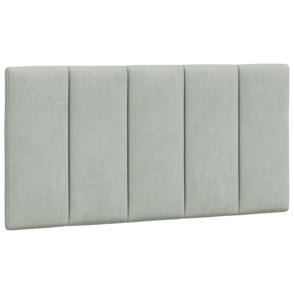 vidaXL Light Gray Velvet Headboard Cushion 39.4&quot; – Comfortable Upholstered Pillow for Bedroom Decor, Easy Install, Wall-mountable/Bed Frame Compatible
