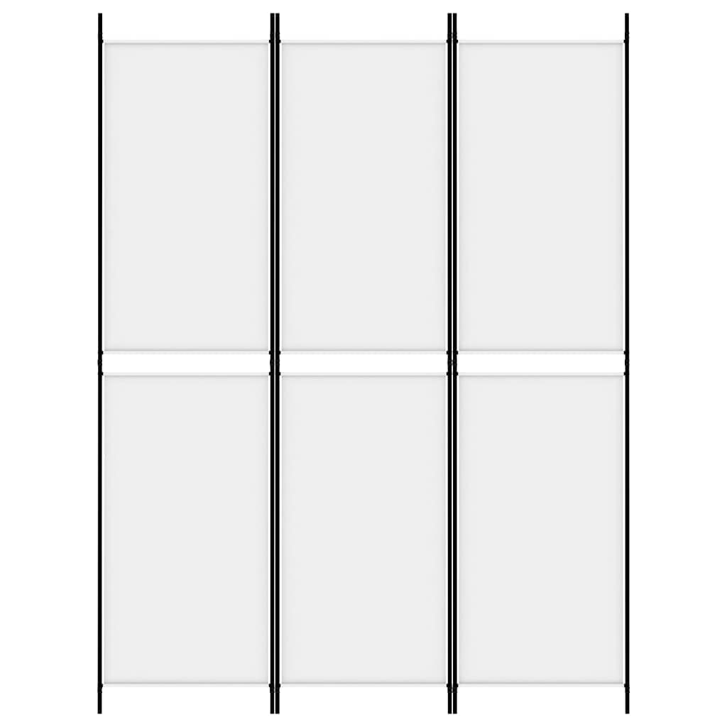 vidaXL White 3-Panel Room Divider, Stylish Fabric Room Partition with Iron Frame, Foldable Design for Easy Storage, Perfect for Bedroom or Living Room Separation - 7.32 Pounds