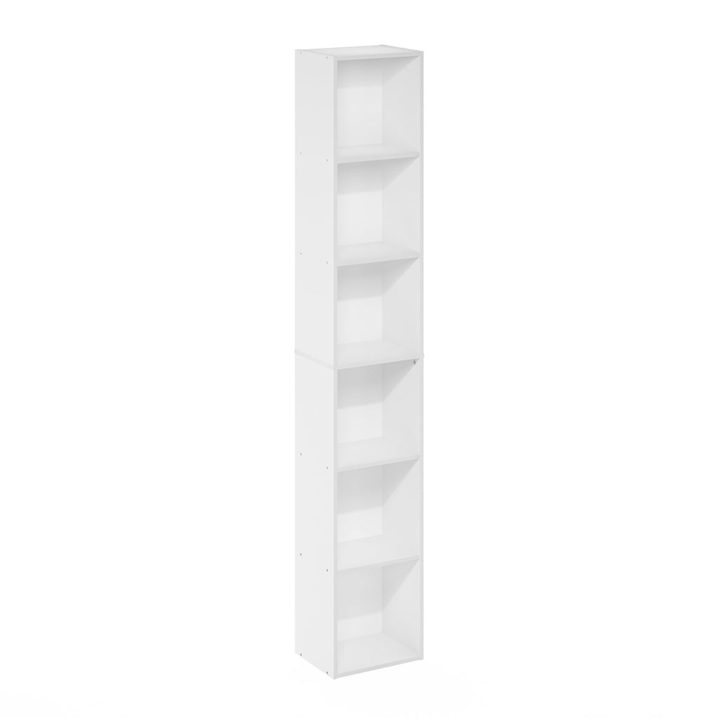 Furinno Luder 6-Tier Open Shelf Bookcase, White