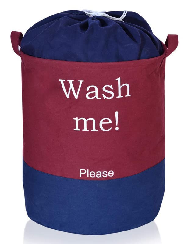 Craft Bazar 45L Non Woven Round Foldable Large Laundry Bag/Basket With Handle, Storage Basket Durable Collapsible for Dirty Clot