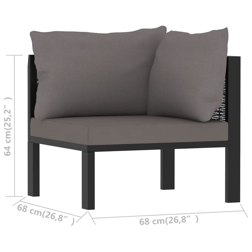 vidaXL Sectional Corner Sofa with Left Armrest for Indoor/Outdoor - Durable and Weather-Resistant Poly Rattan in Anthracite