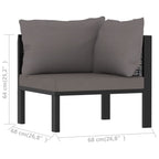 vidaXL Sectional Corner Sofa with Left Armrest for Indoor/Outdoor - Durable and Weather-Resistant Poly Rattan in Anthracite